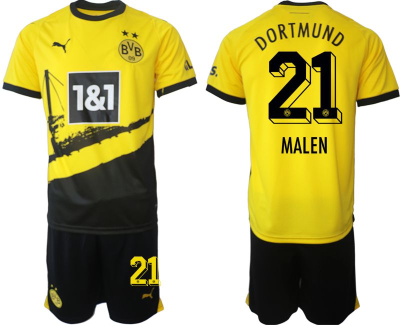Men 2023-2024 Club Borussia Dortmund home yellow #21 Soccer Jersey